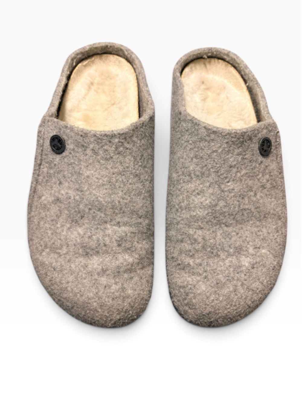 Birkenstock Zermatt Shearling Wool Felt Clogs Light Grey 37 (6-6.5)
